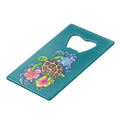 Tortue de mer tropicale et Hibiscus (Dos Angle)