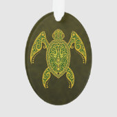 Tortue de mer verte d'or complexe (dos)