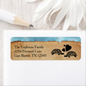 Tortue de plage Étiquettes de adresse Whimsical (En situation)