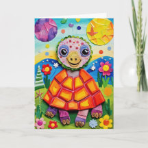 Tortue de prairie : Carte Anniversaire de enfant m