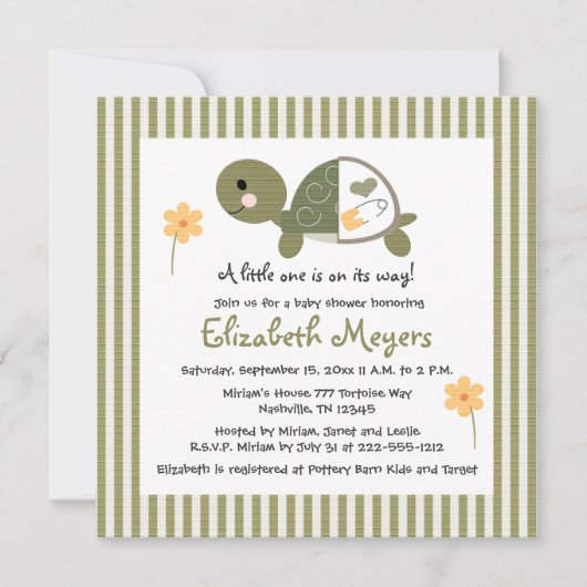 Tortue des plongeurs Invitations de douches pour b (Devant)