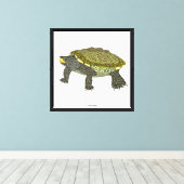 Tortue diamantée (blanche) - Impression sur toile (Insitu (Plancher de Bois))