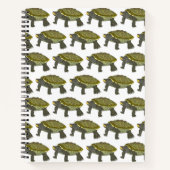 Tortue diamantée (motif blanc) - Cahier (Devant)