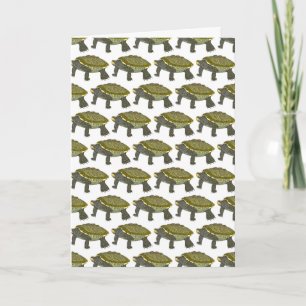 Tortue diamantée (motif blanc) - Carte de vœux