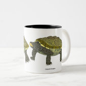 Tortue diamantée - Mug bicolore (Devant droit)