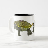 Tortue diamantée - Mug bicolore (Devant gauche)
