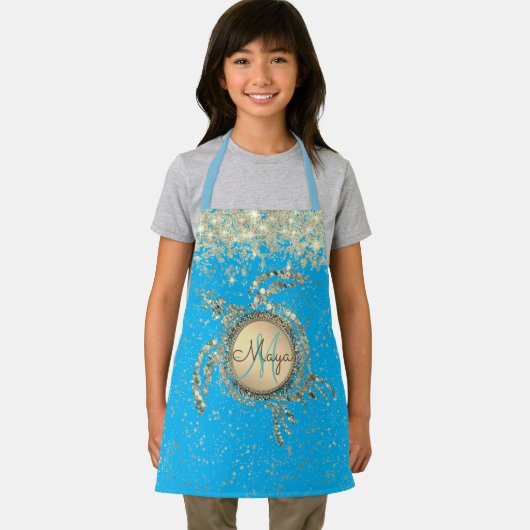 Tortue dorée sur tablier bleu (Insitu)