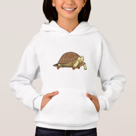 Tortue en patinage avec skateboard (Devant)
