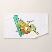 Tortue en skieur avec ski (Serviette à main)