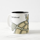 Tortue et escargot ridés. Tasse de cadeau (Devant gauche)