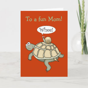 Tortue et escargot Wheel ! Carte de fête des mères