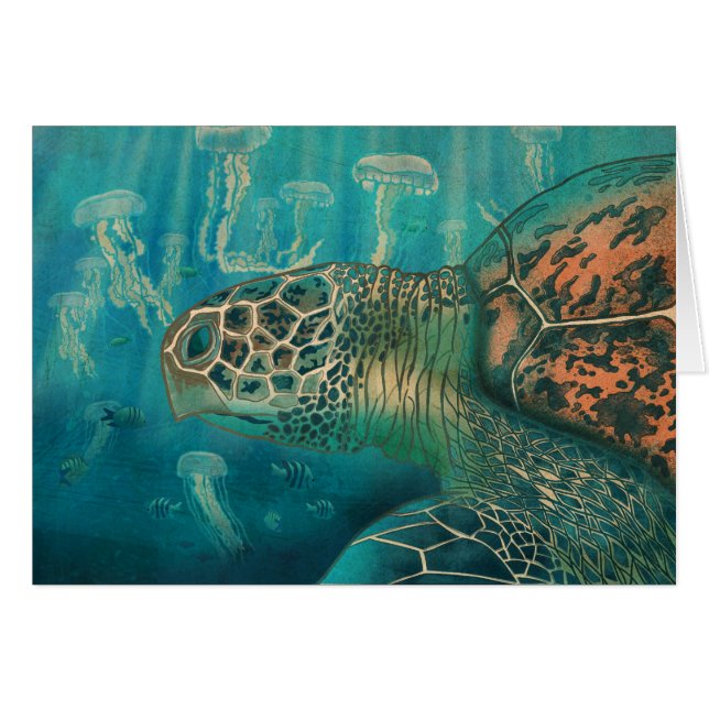 Tortue et méduse (Devant horizontal)