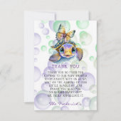 Tortue et papillon Baby shower Merci Cartes (Devant)