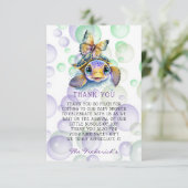 Tortue et papillon Baby shower Merci Cartes (Debout devant)
