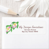 Tortue hawaïenne, étiquette de adresse honu (En situation)