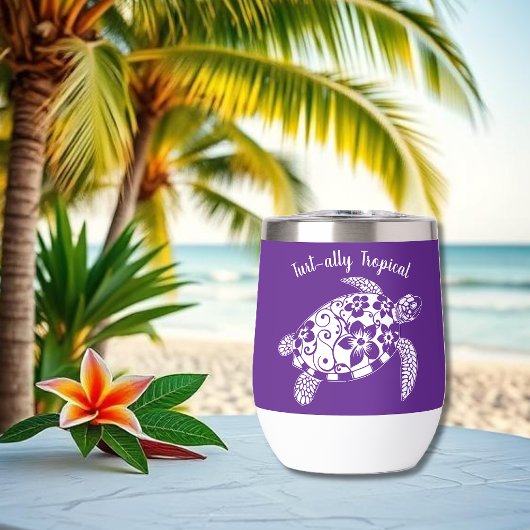 Tortue hawaïenne pêcheur esthétique-violet