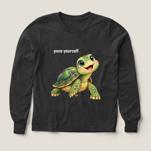 Tortue heureuse avec texte modifiable (Motif recto)