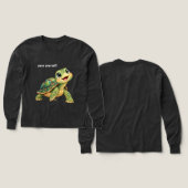 Tortue heureuse avec texte modifiable (Motif recto et verso)