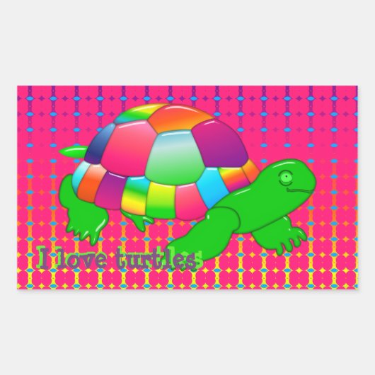 Tortue Lil - Stickers Rectangulaires (Devant)