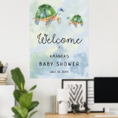 Tortue marine - Affiche de bienvenue Baby shower (Bureau à domicile)