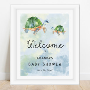 Tortue marine - Affiche de bienvenue Baby shower