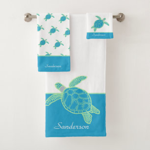 Tortue marine marine sur mesure bleu et gris