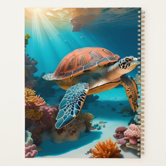 Tortue marine Serene 3D en Océan -Tranquille Lif M (Dos)