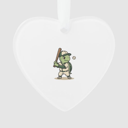 Tortue Mignonne Batteur de Baseball Art Vectoriel (devant)