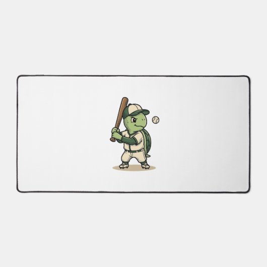 Tortue Mignonne Batteur de Baseball Art Vectoriel (Recto)