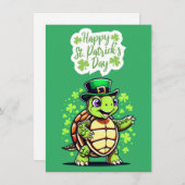 Tortue mignonne - Bonne carte St Patrick's Day Car (Devant / Derrière)