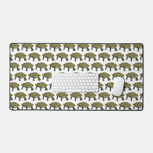 Tortue (motif blanc) - Tapis de bureau (Clavier et souris)
