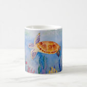 Tortue originale d'aquarelle sur la tasse (Centre)