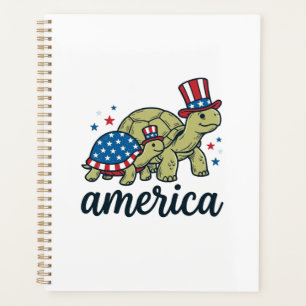 Tortue Patriotique Amérique Gravure Vintage Design