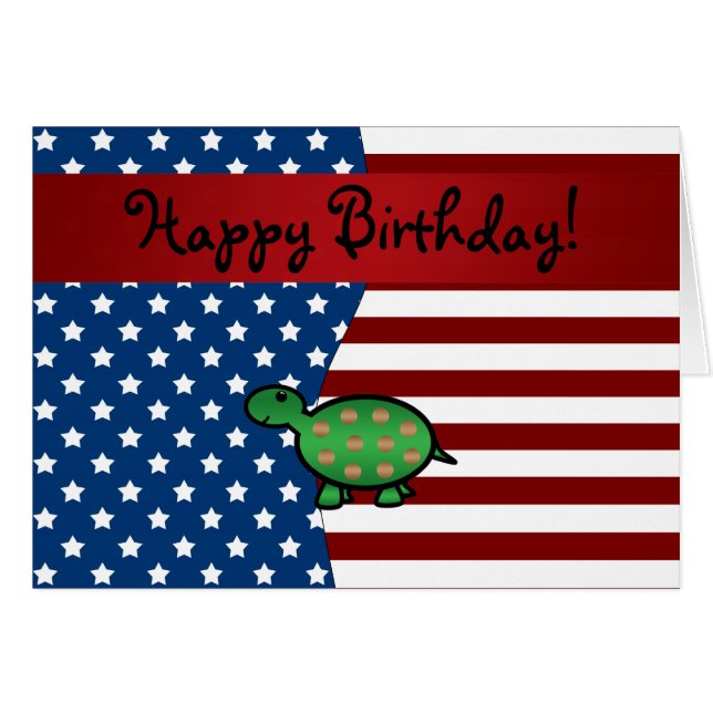 Tortue patriotique nommée personnalisée (Devant horizontal)