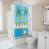 Tortue Plages Douche Rideau (En situation)