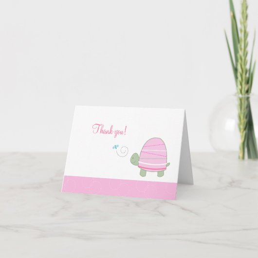 Tortue rayée à tendance rose pliée Merci notes (Devant)