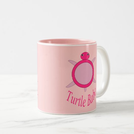Tortue rose mignonne Baby Mug (Devant droit)