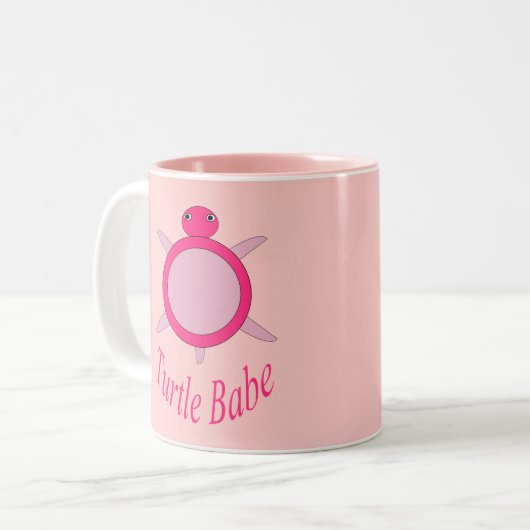Tortue rose mignonne Baby Mug (Devant gauche)