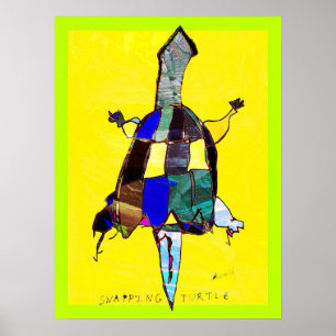 Tortue serpent 18 x 24 affiche
