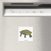 Tortue serpentine (blanche) - Aimant carré (In Situ (Lave-vaisselle))