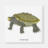 Tortue serpentine (blanche) - Aimant carré (Devant)