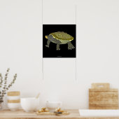 Tortue serpentine (noire) - Affiche imprimée (Cuisine)