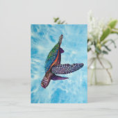 Tortue textile fine art. Carte de voeux (Debout devant)