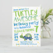 Tortue Tortue Anniversaire Fête Invitation (Debout devant)