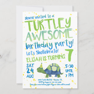 Tortue Tortue Anniversaire Fête Invitation