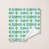 Tortue tropicale hawaïenne Aloha violet vert (Gant de toilette)