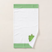 Tortue verte sur serviette de bain blanche et vert (Serviette à main)