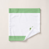 Tortue verte sur serviette de bain blanche et vert (Gant de toilette)