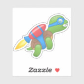 Tortue volante avec un Sticker Jetpack rouge (Feuille)
