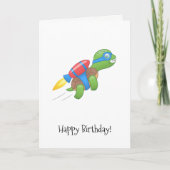Tortue volante avec une carte d'anniversaire Red J (Devant)